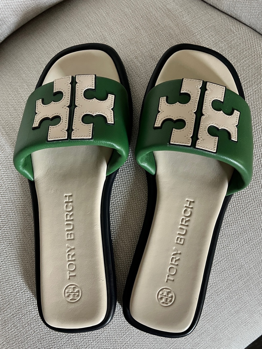 Tory Burch Nappa Leather Double T Sport Slide — Size 8 (sold out color)